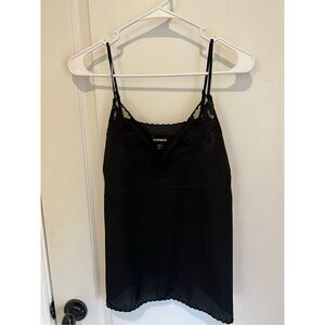 New Express black lace camisole top size small